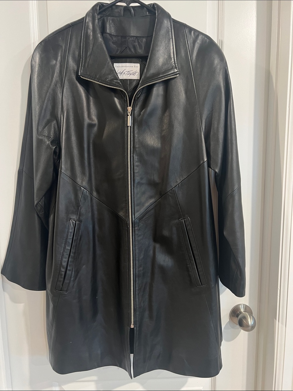 Vintage Lord & Taylor Black Leather Zip-Front Jacket